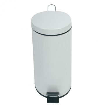 Cubo inox com pedal 30 L ø292x640 mm blanco
