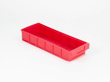 Caja de almacén 500x186x83 mm, máx. 5 separadores, apilables, rojos