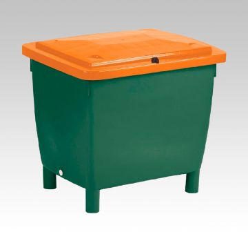 Caja plástica almacenar sal/areia 945x725x830mm 400L verde/naranja