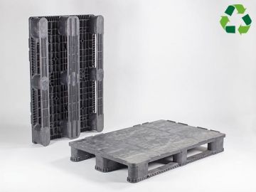 Palet carga pesada 1200x800x155 mm 3 patines cerrado negro