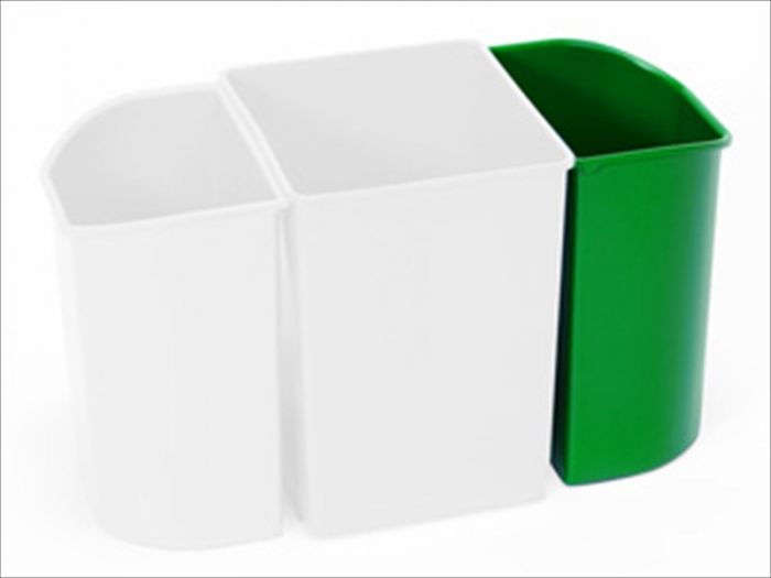 Cubo de plástico en media luna 6,2 L verde