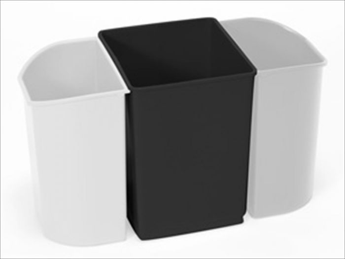 Cubo de plástico en media luna 13,5 L negro