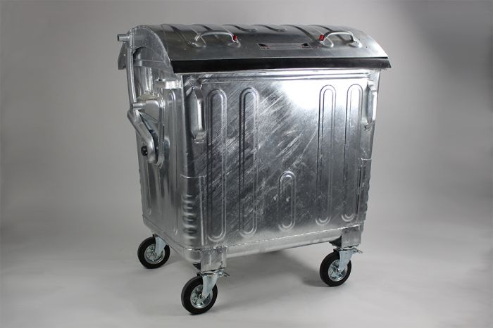 Contenedor de 4 ruedas en acero 1100 L