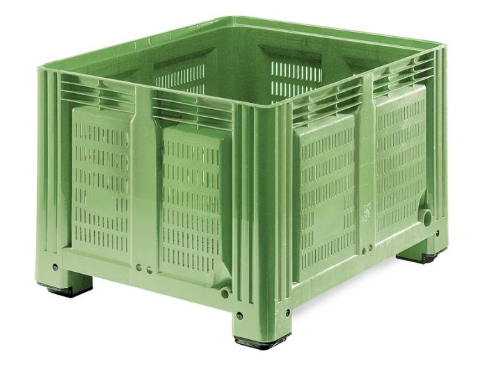 Caja-palet 680L 1200x1000x760 mm perforada verde