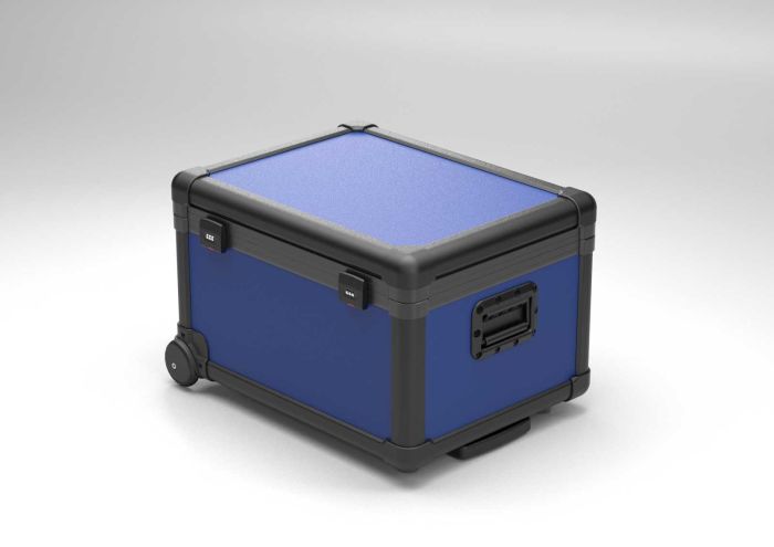 Estuche de transporte de carga con divisores para 16 tabletas, azul