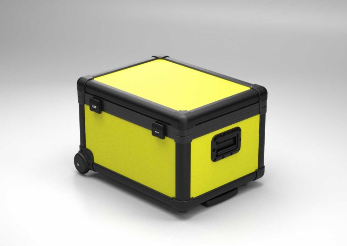 Estuche de transporte de carga con divisores para 16 tabletas, amarillo