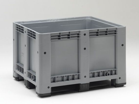 Caja-palet 610 L, 1200x1000x780 mm con 3 patines