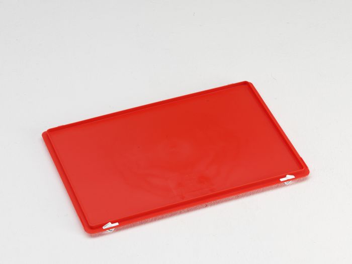 Tapa con bisagras 600x400 mm, con 2 cierres, rojo