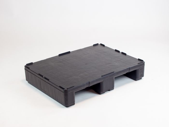 Palet higiénica 800x600x160 mm gris oscuro, ESD