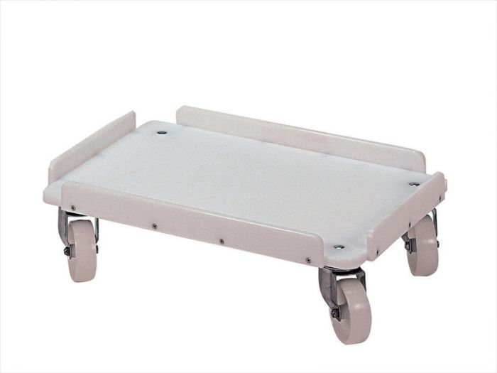 Plataforma rodante 600x400 mm blanco c ruedas giratórias galvanizadas c freno