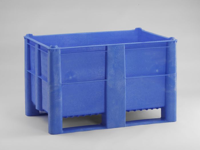 Caja-palet higiénicas 1200x800x740 mm520 L cerrada 2 patines azul