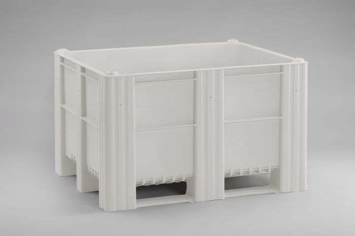 Caja-palet 1200x1000x760 mm630 L cerrada 3 patines blanco