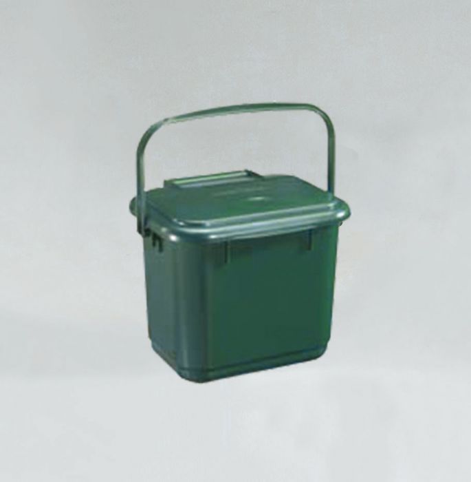 Cubo de basura, 252x229x234mm, 7 l., con mango de plástico, verde