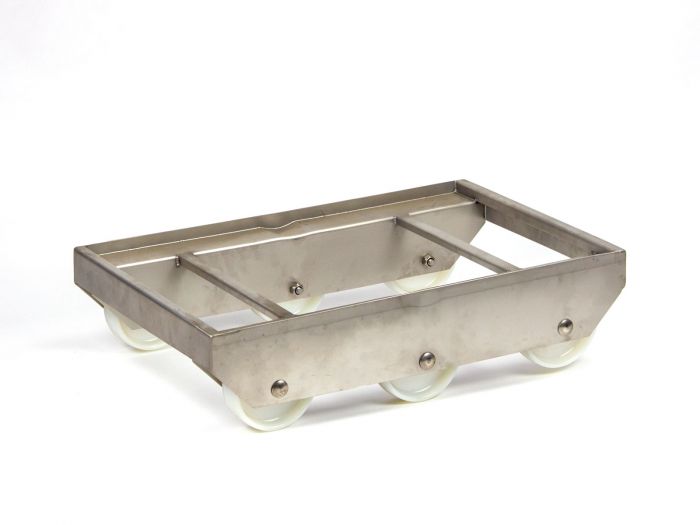 Carrito de acero inoxidable con 6 ruedas con pendiente con soportes intermedios