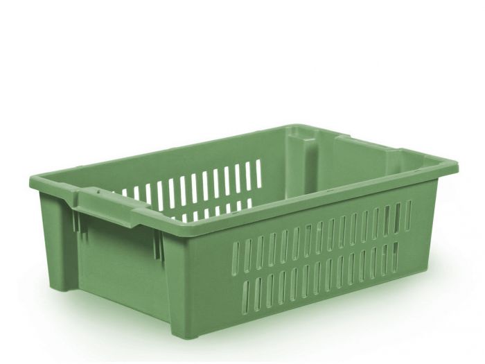 Stack-/nestable bin 600x400x180 mm perforated green