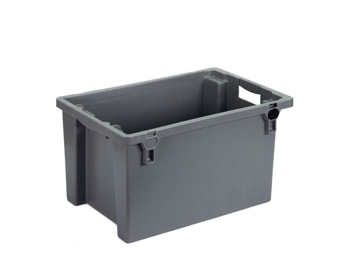 Caja apilable 600x400x300 mm 50 L cerrada gris