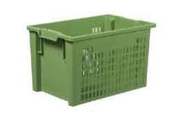 Stack-/nestable bin 600x400x350 mm perforated green