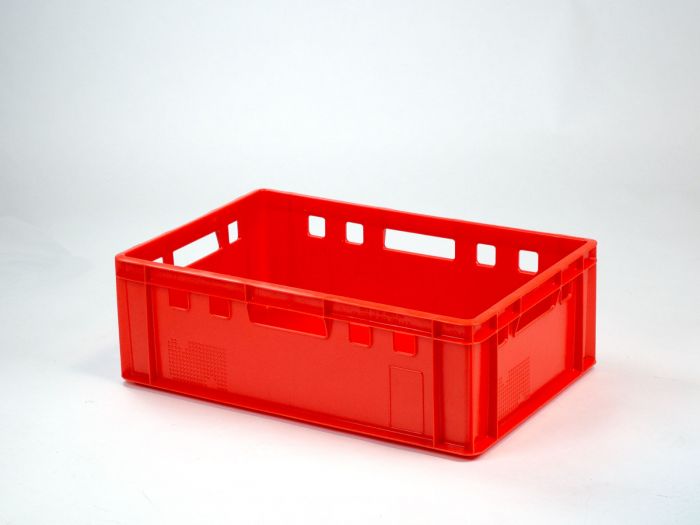 Caja Euronorma para carne E2 apilable 35 l., 600x400x200 mm, rojo