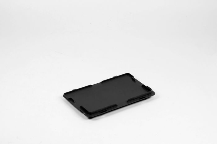 Tapa con bisagras 300x200 mm, sin cierres, ESD, negro