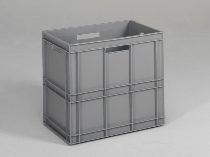 Caja normbox apilable 100 L, 600x400x545 mm, gris Virgin PP