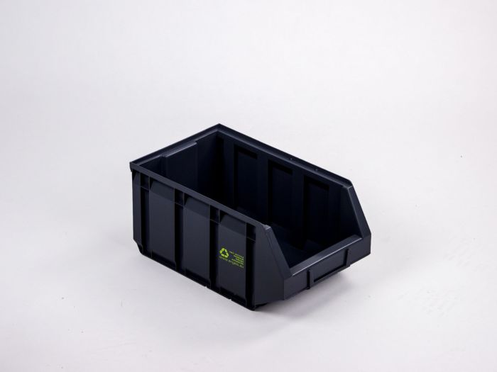 Caja con abertura frontal 12,0 L 345/300x205x164 mm PE-R negro
