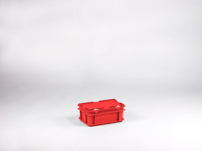 Caja apilable 300x200x130 mm, 5 L con tapa rojo