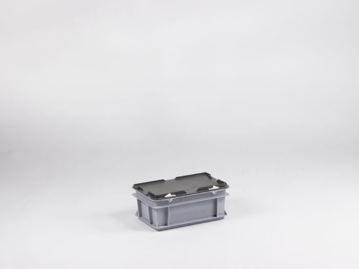 Caja apilable 300x200x130 mm, 5 L con tapa gris