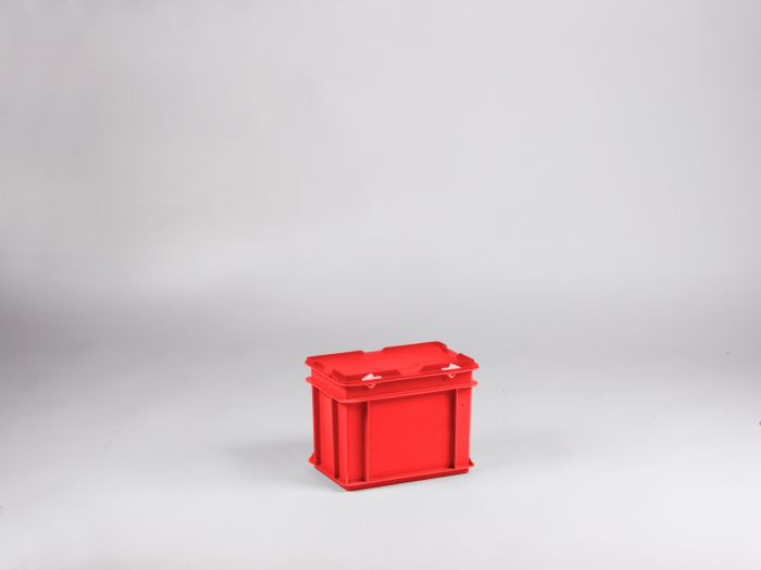 Caja apilable 300x200x230 mm, 9 L con tapa rojo