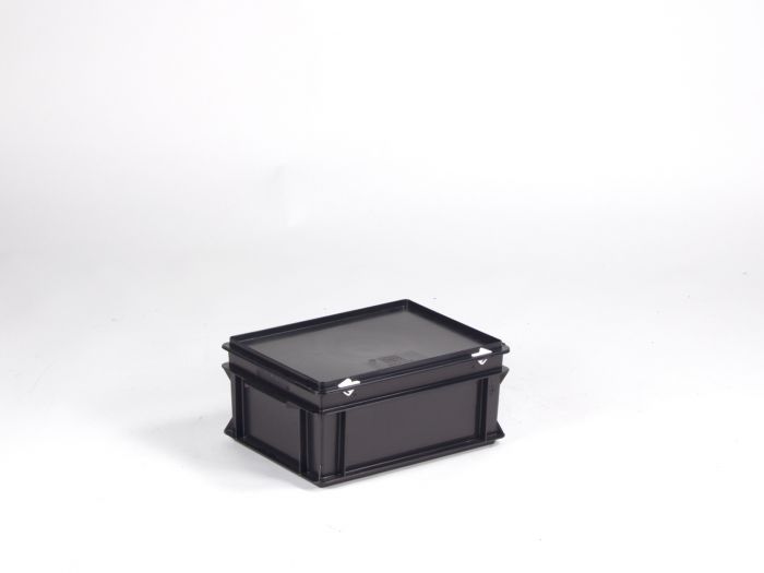 Caja E-line 15 L con tapa negro, ESD