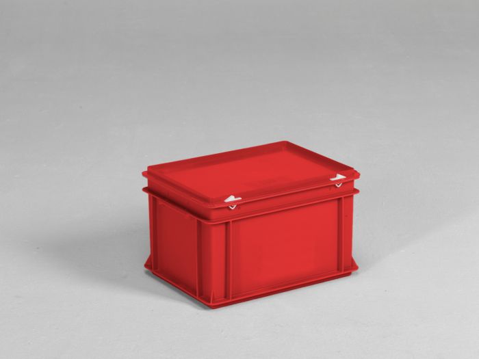 Caja apilable 400x300x235 mm, 20 L con tapa rojo