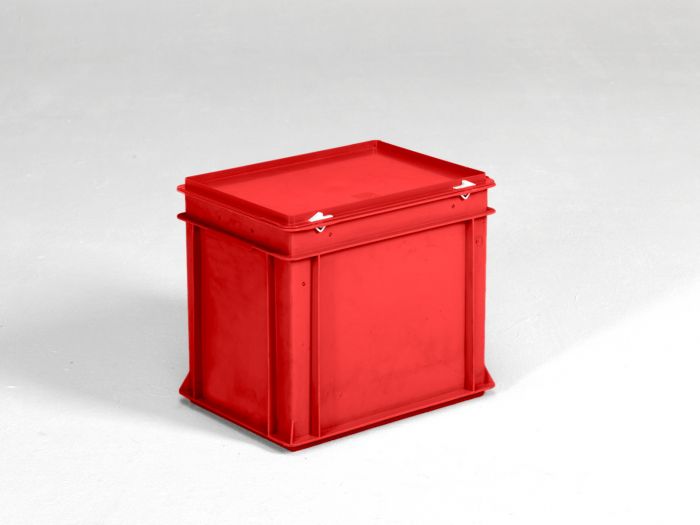 Caja apilable 400x300x340 mm, 30 L con tapa rojo