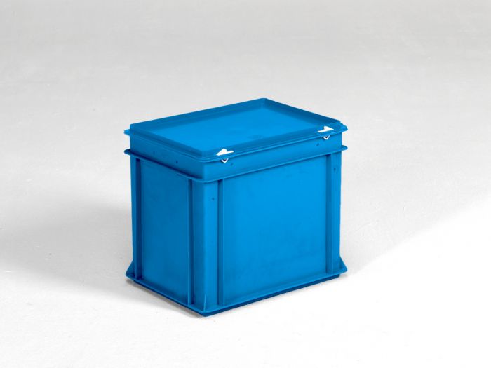 Caja apilable 400x300x340 mm, 30 L con tapa azul
