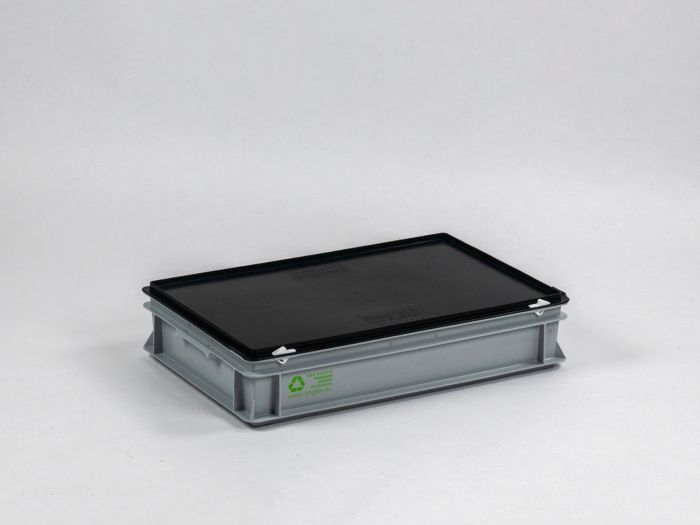 Caja apilable 600x400x135 mm, 20L con tapa negro