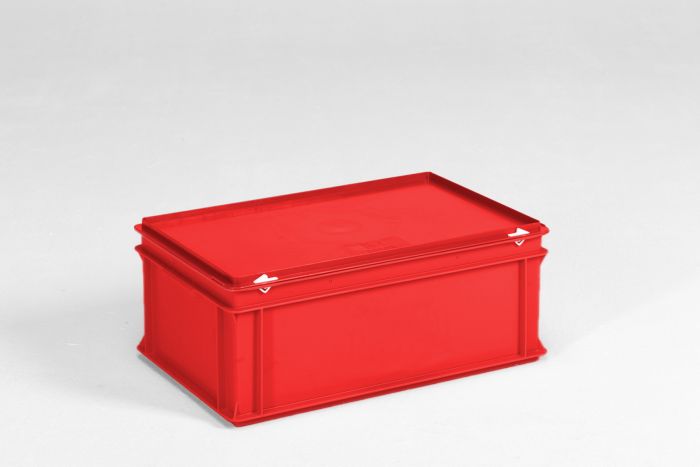 Caja apilable 600x400x235 mm, 40 L con tapa rojo