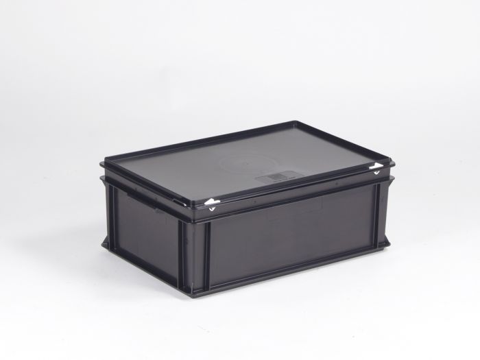 Caja E-line 40 L con tapa negro, ESD