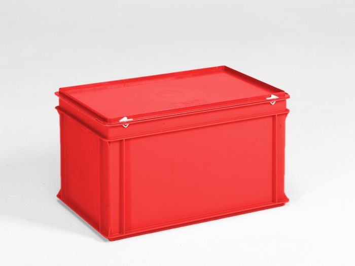 Caja apilable 600x400x340 mm, 60 L con tapa rojo