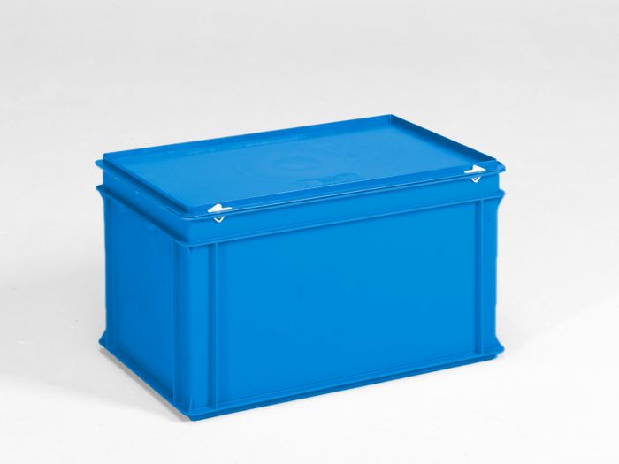 Caja apilable 600x400x340 mm, 60 L con tapa azul