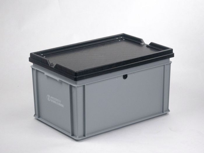 Caja homologación UN 60 L 600x400x350 mm tapa c bisagras y cierre