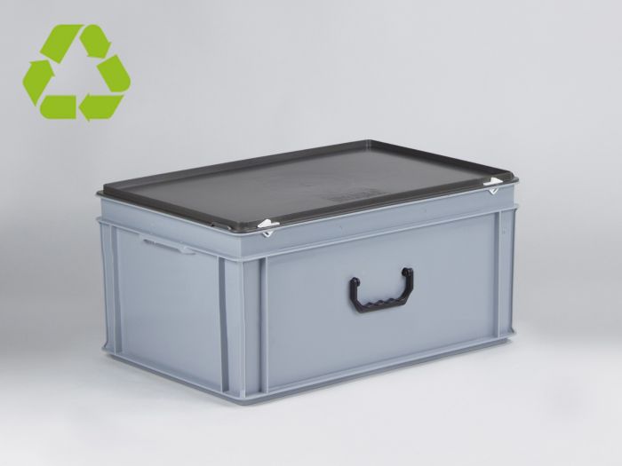 Maleta apilable E-Line 60L 600x400x340 mm, con asa, PP reciclado