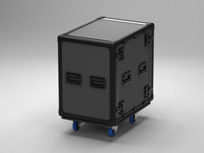 EXO Rack Case 19" Estrutura de Alumínio Vulcan Rack 6U, 574x804x394 mm com rodas