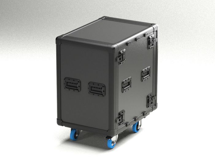 Exo Rack Case 19" DoubleDoor Vulcan Rack 16U,  574x804x973 mm on wheels