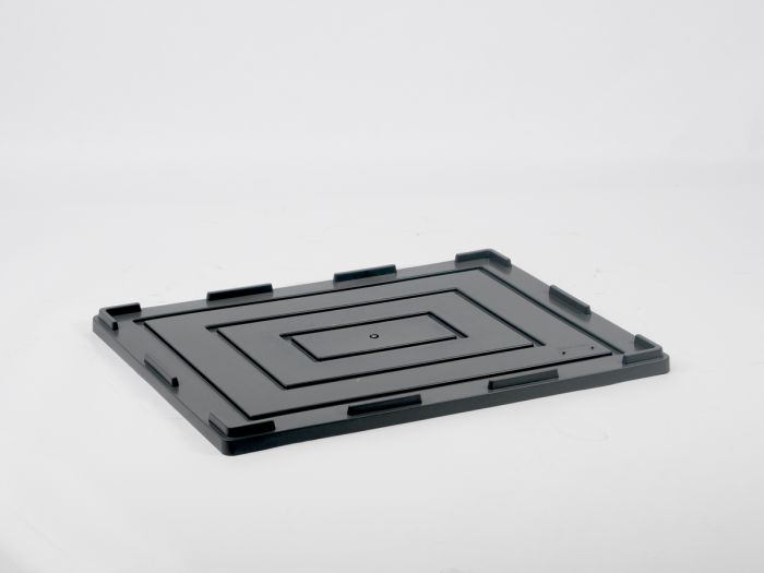 Cover for large volume bin 800x600x30 mm, grey