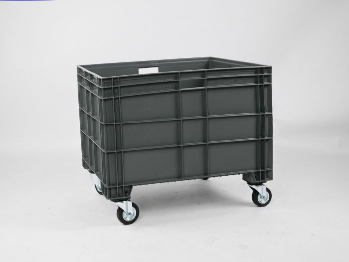 Caja gran volumen euronorm 800x600x630 mm 186 l. con 4 ruedas, antracita