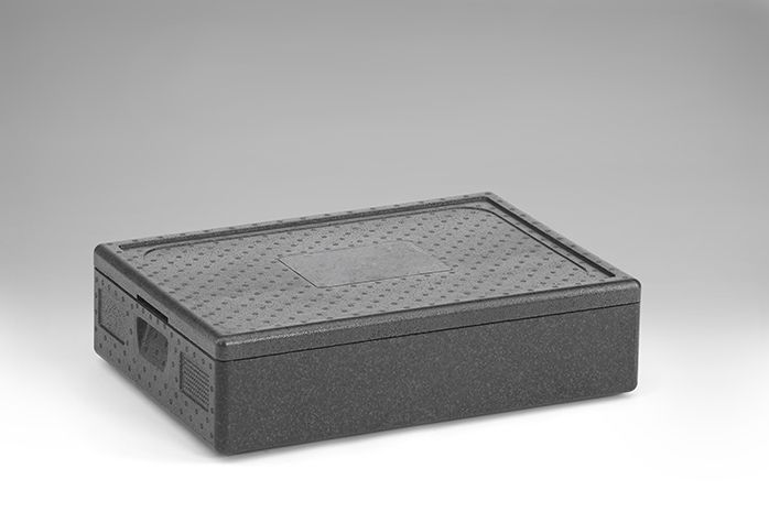 Caja isotérmica em EPP, 685x485x180 mm, 32 L, c tapa, gris oscuro