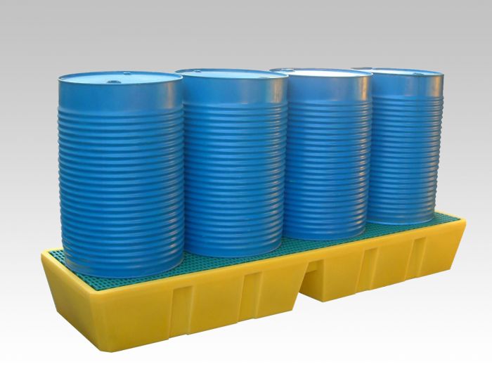 Cubeta de retención 450 L 2410x700x330 mm amarillo