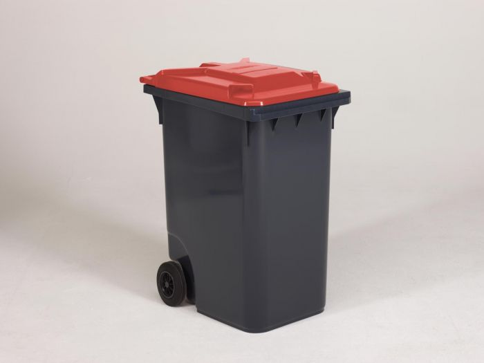 Contenedor 360 L 2 ruedas gris oscuro/ rojo