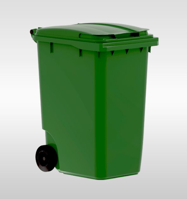 2-Wheel container 360L, green