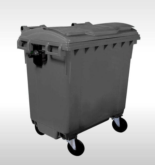 Contenedor 770 litros, 1370x778x1365 mm gris