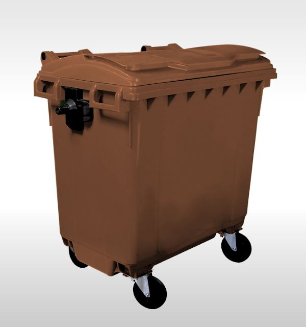 Contenedor 770 litros, 1370x778x1365 mm marron