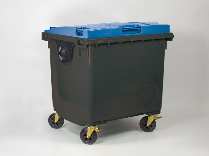 Contenedor 1000L, 1370x1085x1315 mm., gris oscuro/ azul